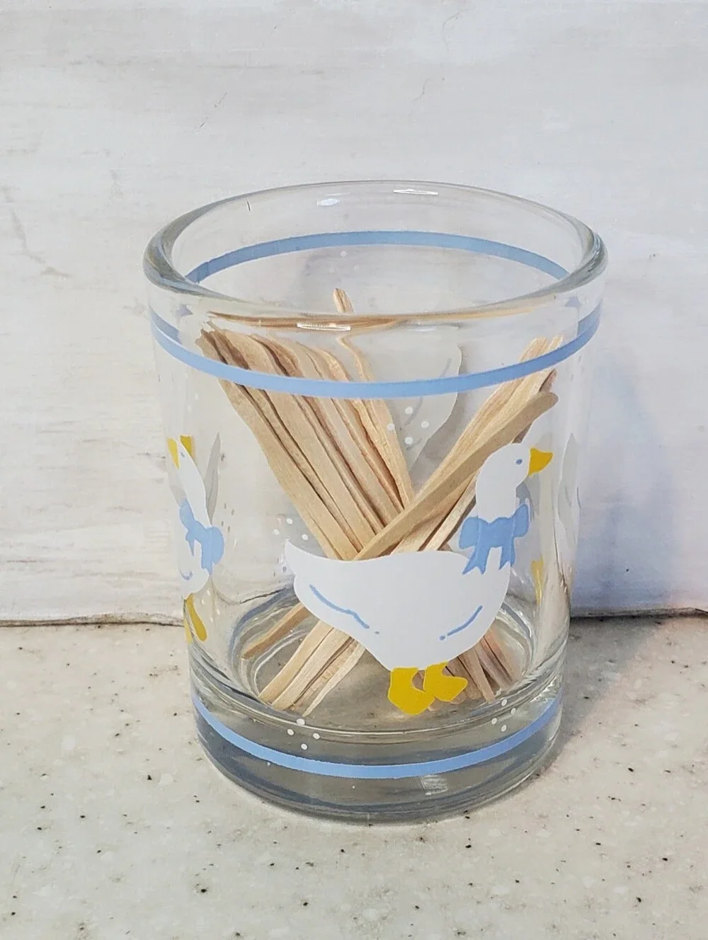Vintage Goose Glass Votive Candle Holder Toothpick Holder Trinket Dish Grandmaco